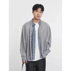 니트 남사친 가을 코트 바람막이 재킷 하프코트 체크 카디건 admr3