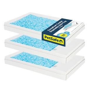 펫세이프 스쿱프리 일회용 크리스탈 고양이 쓰레기통 - 간편한 청소 상자 전기 쓰레기통용 리필 트레이 신선한 향 4.3파운드 가방 3팩