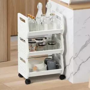 [생활] 이동식 바퀴 트롤리 수납선반 다용도 정리함