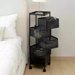 [생활] 철제 5단 이동식 서랍 트롤리 수납공간 사이드테이블 보관 이동식선반