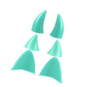 히하하 1세트 고양이 귀 스타일 부착 헬멧 데빌 뿔 장식 스틱, 흡입 컵 커버 스티커 포함 오토바이 자전거 스쿠터 파란색 내구성 소재