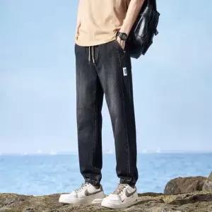 남사친 바지 데님 캐주얼 슬림핏 허리밴딩 튜닉 긴 청바지 스판 배기 배기핏 CH1