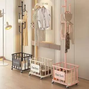 좁은공간 스탠드 행거 옷걸이 수납함 라탄 이동식 원목 옷정리 드레스룸