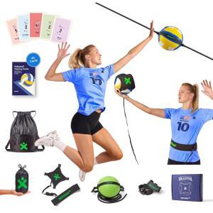[미국배송] MOTOMY 배구 훈련 장비 지원 U2018VOLLEYPAL U2019 U2013 서브 스파이크 세트 앤 패스용 솔로 리바운더 트레이너; 초보자 및 전문가를 위한 실내 실외 연습 선물