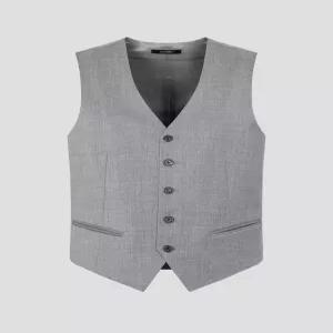 [로가디스] [COUTURE] REDA 울 스트레치 솔리드 레귤러 핏 수트 베스트 - 라이트 그레이 (RX6103RP32)