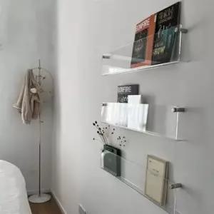 [생활] 책선반 잡지꽂이 벽걸이 책꽂이 북선반 80cm 투명수납