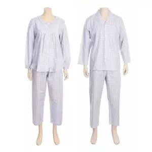 [갤러리아] G/비비안 시원하고 흡습력 좋은 뱀부 선염 체크 커플 남여성파자마 세트(MPWP8889)