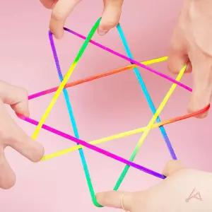 무지개 실뜨기 실