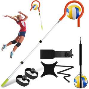 [미국배송] 실리풀 4종 배구 스파이크 트레이너 세트 훈련 장비 솔로 서브 공격 리바운더 선물 (오렌지)