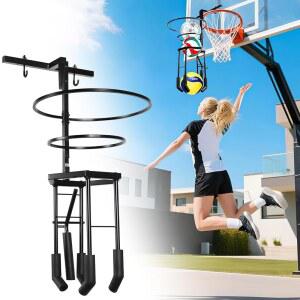 [미국배송] 자동 배구 훈련 장비 보조 3구 훈련용 중장비 스파이크 서브 트레이너 높이 조절 가능한 리바운더 연습 세터 장비(공 없음)