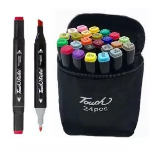 [문구] 컬러 마커펜 24 색 유성 페인트 마카펜 그림 그리기 미술 연필 디자인펜 드로잉펜 세트