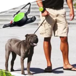 [반려] 1P 강아지 리드줄 핸즈프리 그린 산책 워킹줄 자동줄