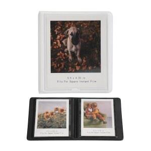 폴라로이드 나우, i-Type, 600, SX-70 인스턴트 사진용 소형 사진 앨범 북, 32 포켓 후지필름 인스탁스 와이드 400/300 정사각형 필름(1 화이트) 보관함