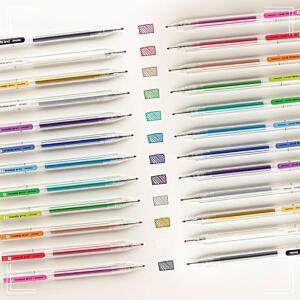 [2개구성] 메모 유성 12색 중성 싸인 문서작성 색연필 세트 드로잉 펜 필기구 디자인 핑크풋 HW87DC1B