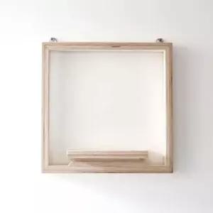 [생활] 소품 벽걸이 선반 액자형 25x25 우드 벽선반 인테리어