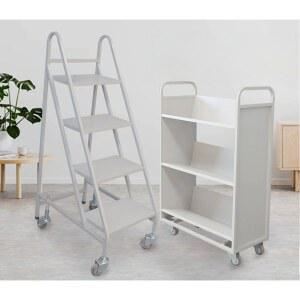 도서관 북 북트럭 도서 학교 V형 서가 수납 휠 정숙 보관함 카트 2단