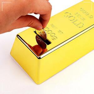 [2개구성] 골드바 디자인 인테리어 소품 동전 저축 금괴 팬시 장난감 모형 기념일선물 저금통 QWA0739A