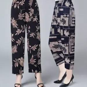 여성 쿨팬츠 여름 9부 냉감 바지 고무줄 몸빼 꽃무늬바지 밴딩바지 몸빼바지 9부바지