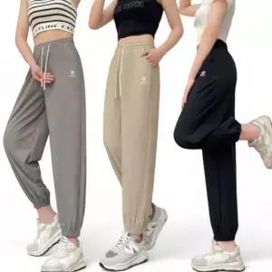쿨링 조거 바지 팬츠 여성 여름 긴바지 운동복 쿨링 바지 무지 스판 7부 여름 면