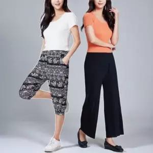 여성 쿨링 팬츠 와이드 밴딩 7부 9부 4종 쿨링바지 조거팬츠 여성쿨바지 밴딩팬츠 몸빼바지