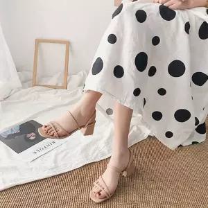 스트랩 썸머 미들힐 샌들 구두 여자 통굽 3컬러 lia7+7cfU