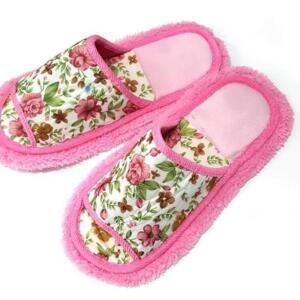 [2개구성] 실내화 핑크 극세사 슬리퍼 용 청소 걸레 AEW6842D2