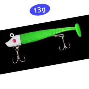 [2개구성] 13g 그린 삼치낚시 삼치미끼 바다낚시 지그헤드 웜 미끼 루어 낚시 갈치 EW6842AC