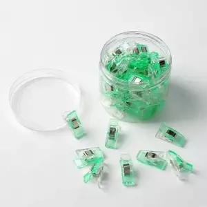 튼튼한 미니 사무용 클립 50p세트 반투명 칼라집게