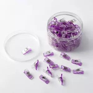 튼튼한 미니 사무용 클립 100p세트 문서 집게 퍼플