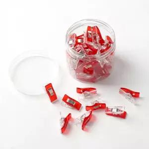 튼튼한 미니 사무용 클립 50p세트 문서 집게 레드