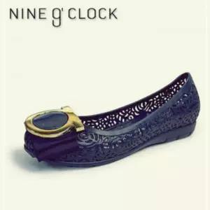 젤리 폭스 펀칭 네이비 신발 플랫 여성 슈즈 보석 GW969E4C