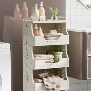 [생활] 조립식 바퀴달린 플라스틱 5단 이동 수납함 바구니