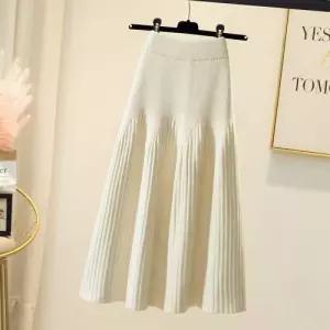 A라인 골지 니트 롱스커트 부드럽고 포근한 치마겨울 데일리 러블리 치마 여성