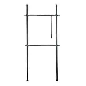 [생활] 블랙기둥식행거 트니행거2단 38파이행거 천장부착 다용도