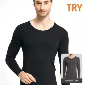 TRY 히트업 라이트 크루넥 긴팔내의 내복단품(2종택1) 홈웨어 발열내의 남자 남성 타이즈