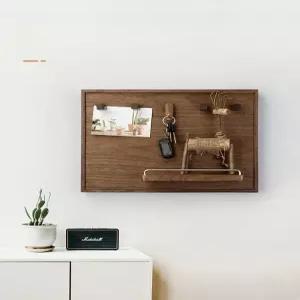 인테리어 배전함가리개 벽걸이형 원목 가로형 벽선반 스타일 라탄 우드 선반 두꺼비집