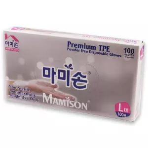 마미손 프리미엄 TPE위생장갑 100매 (대) 5개요리용비닐 조리용비닐 주방비닐 투명비닐 비닐 일회용 1회용