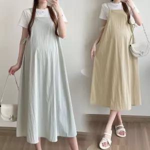 아레니아 임산부 원피스 나시 끈 롱 휴양지 비치 엄마 여름 여성 가을 룩끈 바캉스 시원한 끈원피스 임부