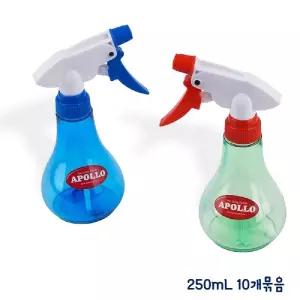 APOLLO 공병 컬러 분무기 250mL 10개묶음(색상혼합) 플라스틱 미니 가정용 화분 빨래 분무기통 수동 물분사
