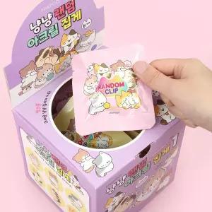 냥냥 랜덤 아크릴 집게 (30개 1세트)서류 문서 다이어리 사무용 클립 메모장 귀여운 플라스틱 영수증 고정