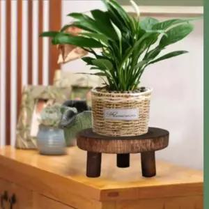 나무스툴 원형의자 미니 화분 원목 받침대 카페 선반 화장대 다이