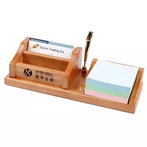 두림 펜꽂이책상소품 인쇄 개업선물 사무실 원목 정리 명함 메모