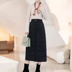 패딩롱치마 베르 지퍼 스커트 데일리 롱스커트 여성 겨울 H라인 코디