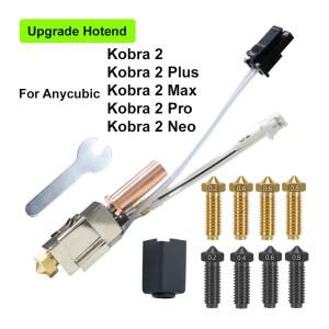 Anycubic Kobra 2 핫 엔드 키트 서미스터 히터 카트리지 업그레이드 Plus Neo 3D 프린터 용 0.4mm 인쇄