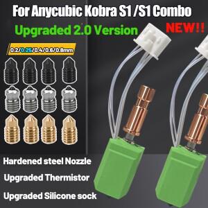 2.0 버전 Kobra s1/s1 콤보 핫엔드 업그레이드 Anycubic S1/S1C 노즐용 서미스터 히터 200K