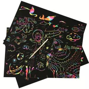 스크래치 페이퍼 나이트뷰 아트북 무지개 색칠 종이 미술 놀이 그림/카드/그림판/도안/그리기