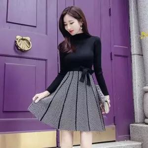 비욘드라이프J CGO 헤링본 벨트 원피스