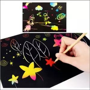 매직 스크래치 종이 10장 세트 21X28cm/카드/페이퍼/그림판/아트북/도안/놀이/미술/그리기