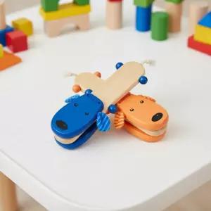 아임토이 강아지 핸들 캐스터네츠 장난감 음악 원목 악기 연주 짝짝이 케스터네츠 청각자극