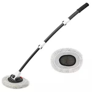 세차밀대 휘어진 디자인 J타입 브러쉬+추가걸레1개용품 자동차 극세사 용극 도구 워시미트 밀대봉 밀대 타